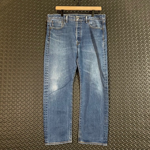 Levi's 501 Original Fit Button Fly Men's Jeans Blue Straight Leg W36 L29 - Picture 1 of 10